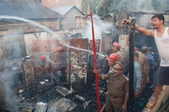 Mysterious fire burnt two houses at Agartala 